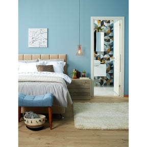 Taburet New Cool, albastru deschis, stofa/lemn, 58x40x45 cm