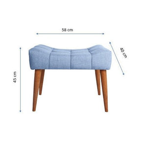 Taburet New Cool, albastru deschis, stofa/lemn, 58x40x45 cm