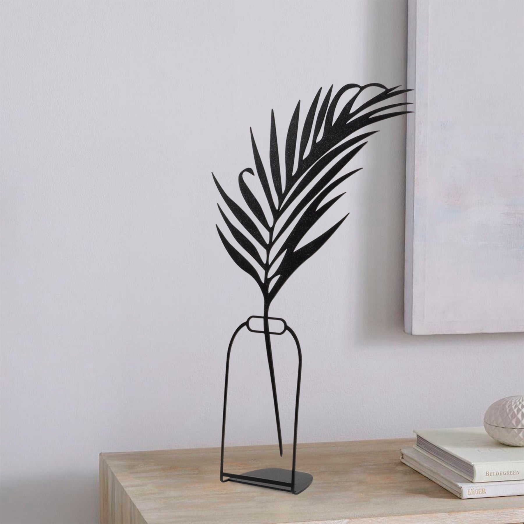 Obiect decorativ Flowerpot - 4, negru, metal 100%, 20x37 cm