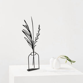 Obiect decorativ Flowerpot - 8, negru, metal 100%, 15x44 cm