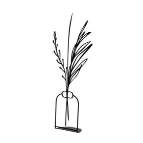 Obiect decorativ Flowerpot - 8, negru, metal 100%, 15x44 cm