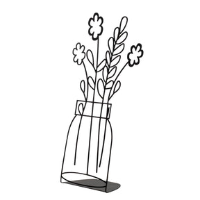 Accesoriu decorativ Flowerpot-11, negru, metal, 30x53 cm