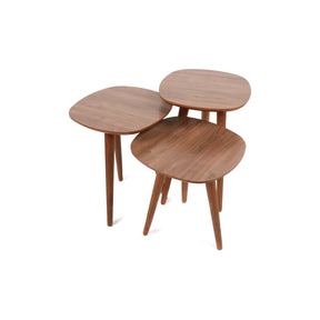 Set 3 masute Tyn, nuc, 100% PAL melaminat, 41x47x39 cm