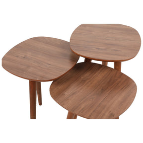 Set 3 masute Tyn, nuc, 100% PAL melaminat, 41x47x39 cm