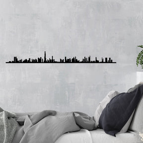 Accesoriu decorativ Dubai Skyline, negru, metal, 120x13 cm