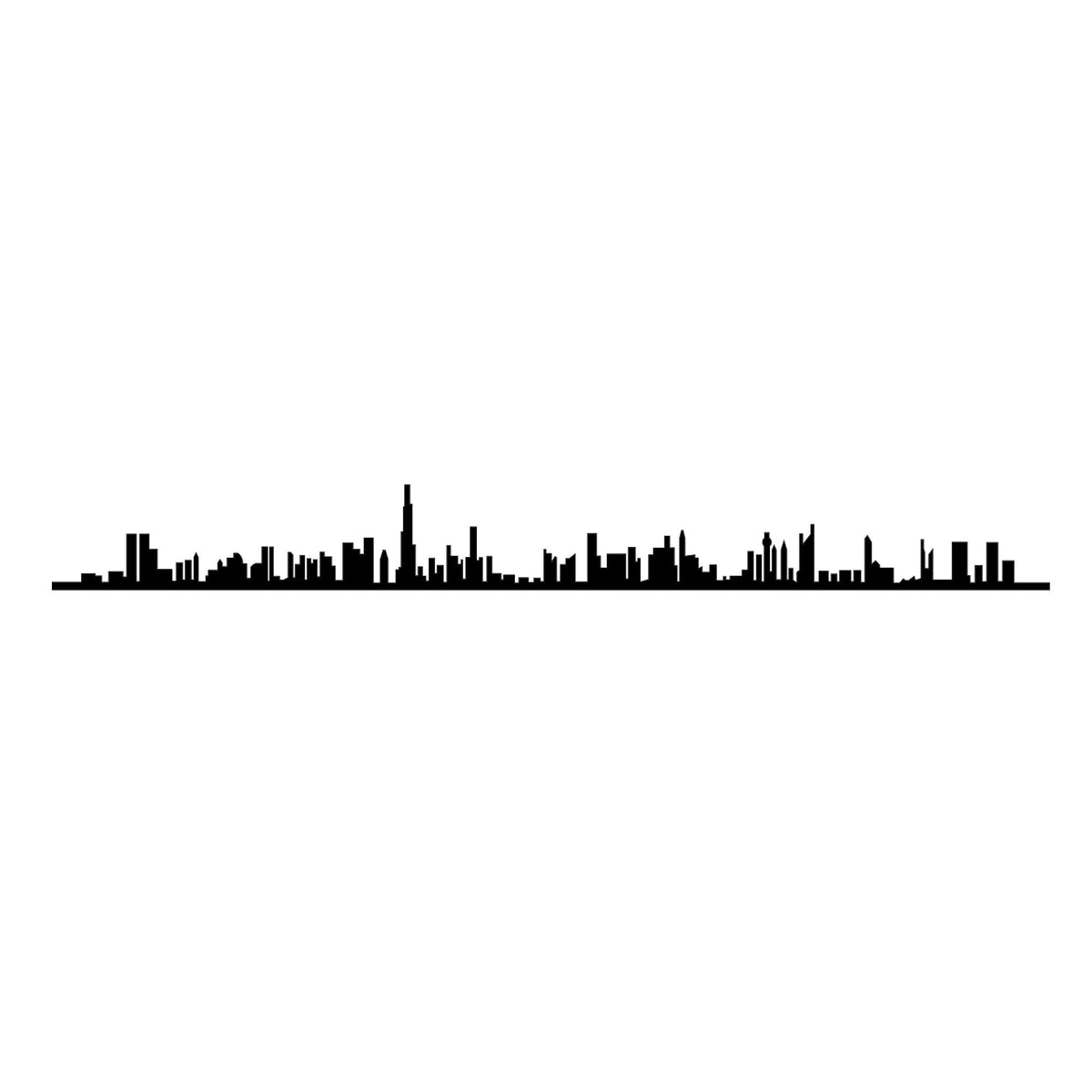 Accesoriu decorativ Dubai Skyline, negru, metal, 120x13 cm