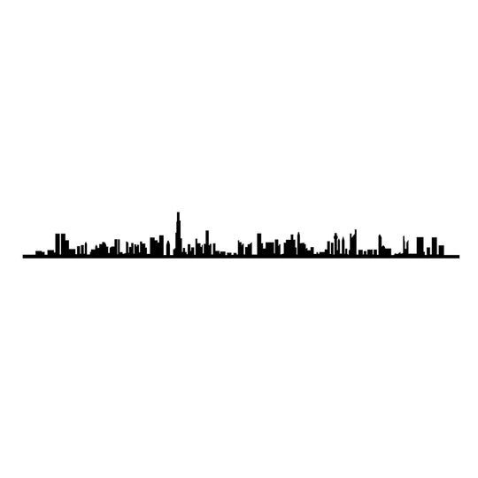 Accesoriu decorativ Dubai Skyline, negru, metal, 120x13 cm