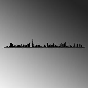 Accesoriu decorativ Dubai Skyline, negru, metal, 120x13 cm
