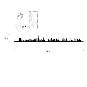 Accesoriu decorativ Dubai Skyline, negru, metal, 120x13 cm