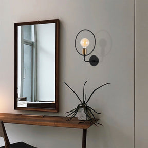 Lampa de perete Circle - 3260, cadru metalic, negru, 26x19x38 cm