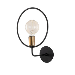 Lampa de perete Circle - 3260, cadru metalic, negru, 26x19x38 cm