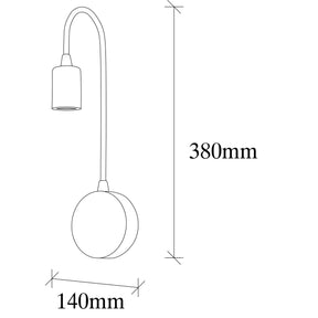 Lampa de perete Baston-3280, negru, metal, 10x14x38 cm