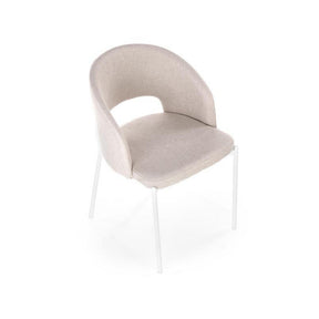 Scaun K486, stofa bej/alb, 51x57x77 cm