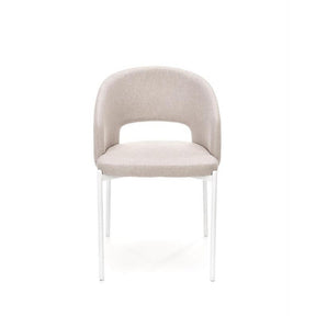 Scaun K486, stofa bej/alb, 51x57x77 cm