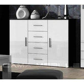 Comoda UNI, negru/alb, 132x38x92 cm