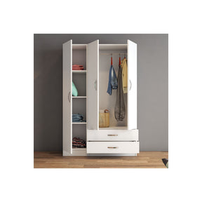 Dulap GRD0501, alb, PAL, 3 usi si 2 sertare, 120x46x182 cm