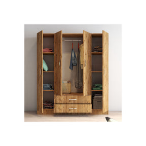 Dulap GRD0602, stejar, PAL, 4 usi si 2 sertare, 160x46x182 cm