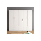 Dulap GRD0701, alb, PAL, 5 usi si 4 sertare, 200x46x182 cm
