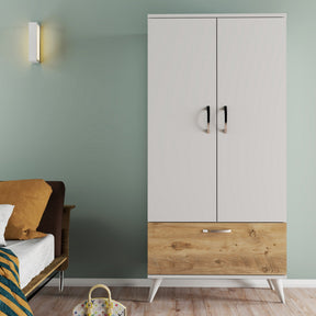 Dulap GRD0203, alb/stejar, PAL, 3 usi, 80x47x168 cm