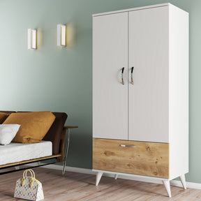 Dulap GRD0203, alb/stejar, PAL, 3 usi, 80x47x168 cm