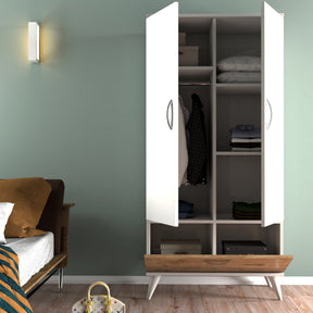 Dulap GRD0203, alb/stejar, PAL, 3 usi, 80x47x168 cm