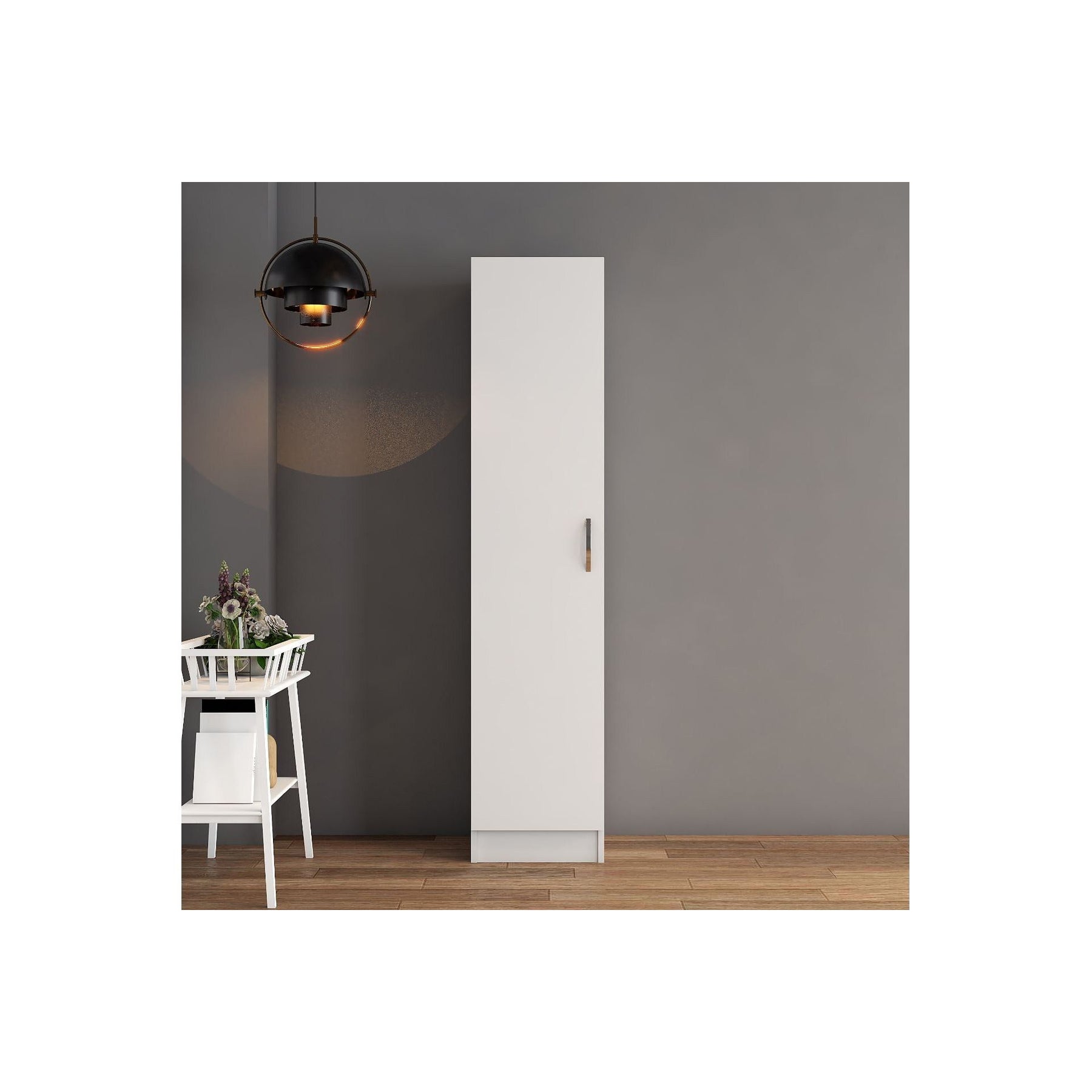 Dulap GRD0301, alb, PAL, o usa, 46x40x182 cm