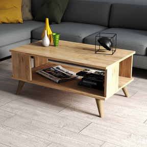 Masuta cafea 616TNM1402, stejar, PAL melaminat/plastic, 90x52x40 cm