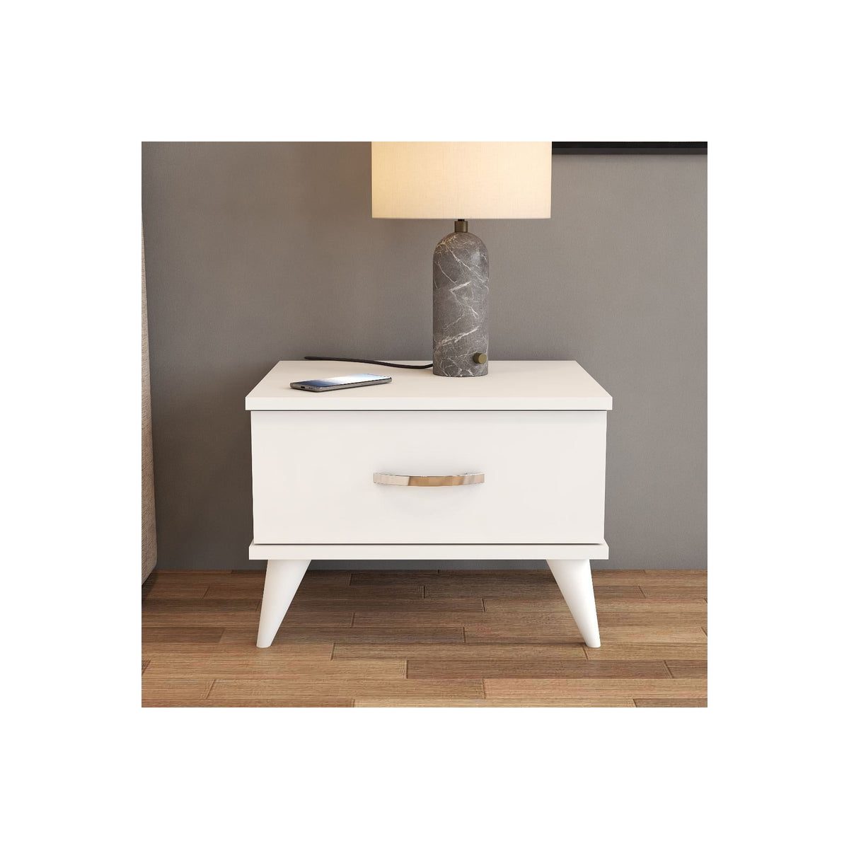 Noptiera KMD0101, alb, PAL, 52x44x39 cm