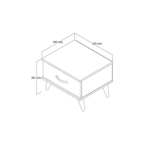 Noptiera KMD0102, stejar, PAL, 52x44x39 cm