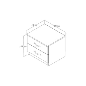 Noptiera KMD0201, alb, PAL, 52x44x45 cm