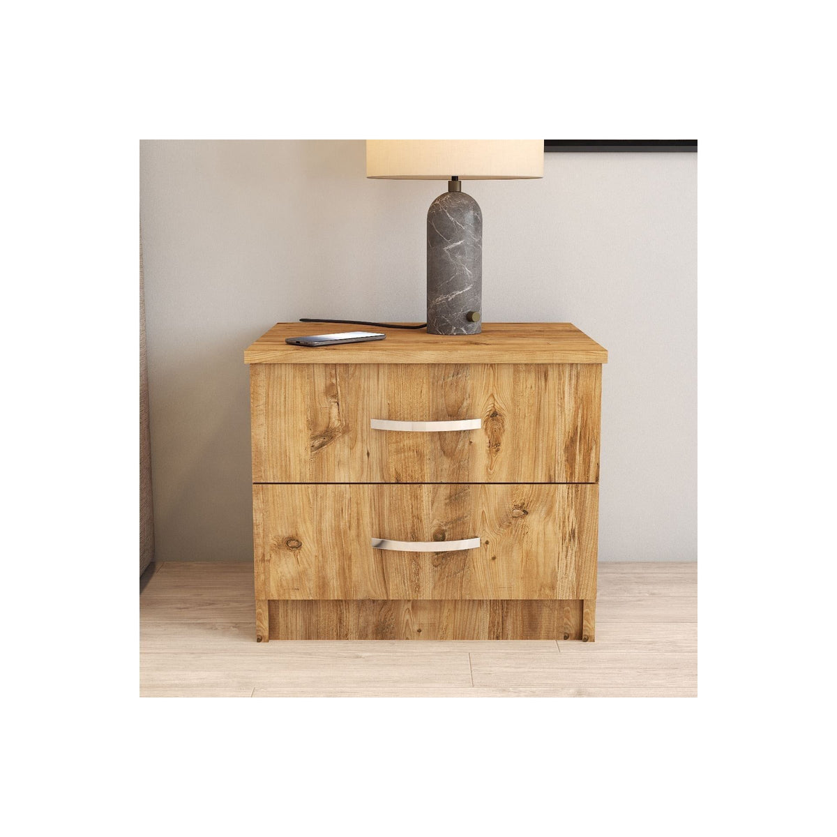 Noptiera KMD0202, stejar, PAL, 52x44x45 cm