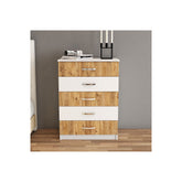 Comoda SFY0203, alb/stejar, PAL melaminat, 72x44.5x98 cm
