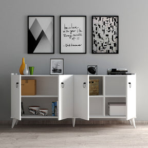 Comoda KSL0101, alb, PAL, 180x44x79 cm