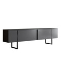 Comoda TV cu usi LUXE, PAL melaminat/metal, gri antracit/negru, 180×30×50 cm