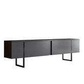 Comoda TV cu usi LUXE, gri antracit/negru, PAL, 180x30x50 cm