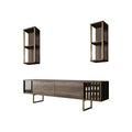 Mobilier living GOLD LINE, PAL melaminat/metal, nuc/negru/auriu