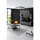 Set living Chrome Line, format din comoda TV, 2 rafturi si o masuta cafea