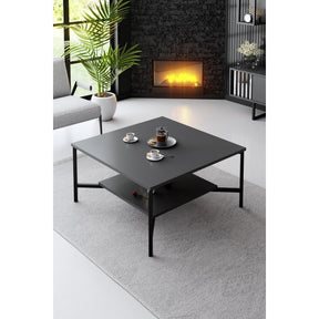 Set living Chrome Line, format din comoda TV, 2 rafturi si o masuta cafea