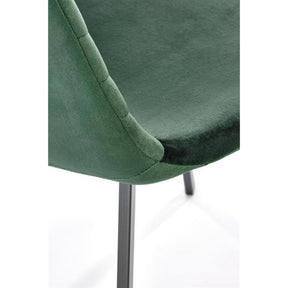 Scaun K462, stofa catifelata verde inchis, 45x57x82 cm