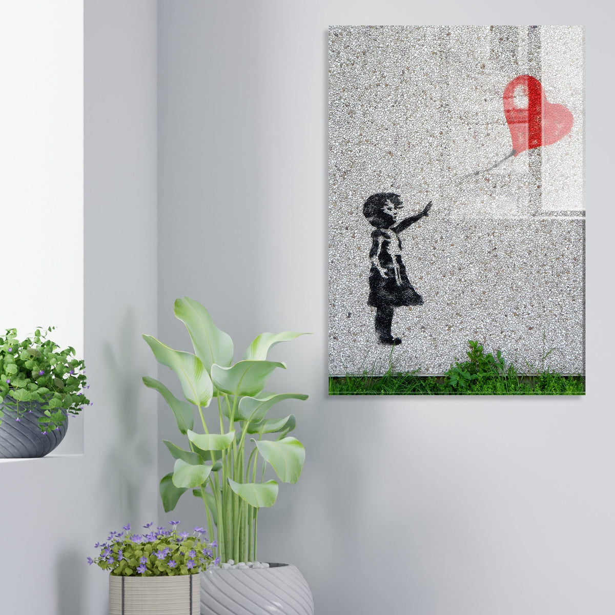 Tablou UV-017, gri, sticla securizata, 30x45 cm