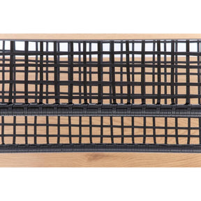 Biblioteca REG21, stejar auriu/negru, 111x34x129 cm