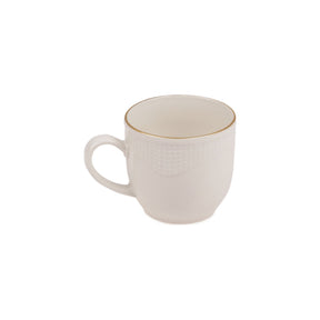 Set 6 cesti cu 6 farfurii cafea MLN12KT14R520, alb, portelan 100%