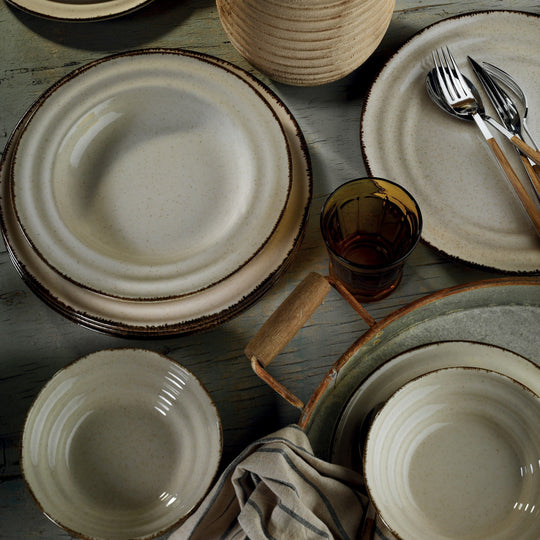 Set de cina TN18Y2730P02, 18 piese, bej, portelan 100%