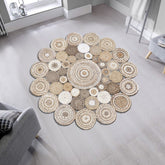 Covor, 120 cm, forma rotunda, material iuta, bej, CA 111 - White, Multy XW Q