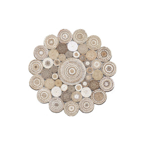 Covor, 120 cm, forma rotunda, material iuta, bej, CA 111 - White, Multy XW Q