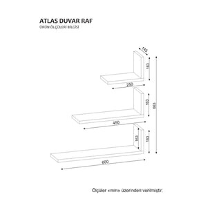 Set 3 rafturi Atlas, alb, PAL