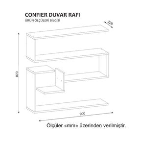 Raft Confier, alb, PAL melaminat, 90x87x22 cm