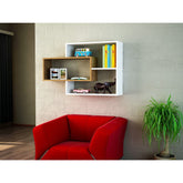 Raft Sementha, alb/nuc, PAL melaminat, 105x22x66 cm
