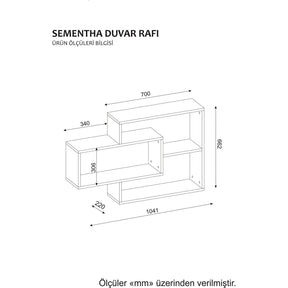 Raft Sementha, alb/nuc, PAL melaminat, 105x22x66 cm