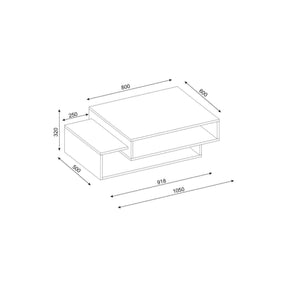 Masuta cafea Tab, stejar/alb, PAL melaminat, 105x60x32 cm